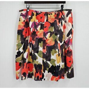 Tribella Womens Sz 14 Skirt Pleated Lined Colorful Floral Beaded Waist